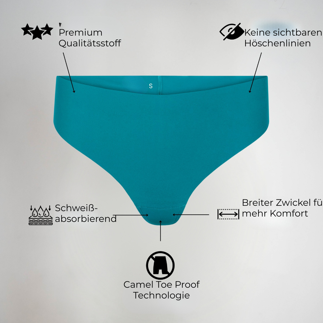 Unsichtbarer String mit Kamelzehe und hoher Leibhöhe