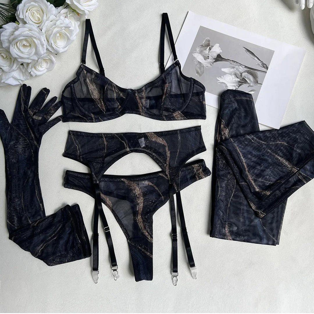 Serena | 5-teiliges Tie Dye Dessous Set